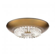  S8816-700OH - Bellaire 16 120/277V Flush Mount in Aged Brass with Optic Haze Quartz